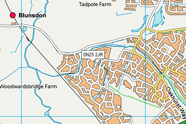 SN25 2JR map - OS VectorMap District (Ordnance Survey) SN25 2JR map - OS VectorMap District (Ordnance Survey)