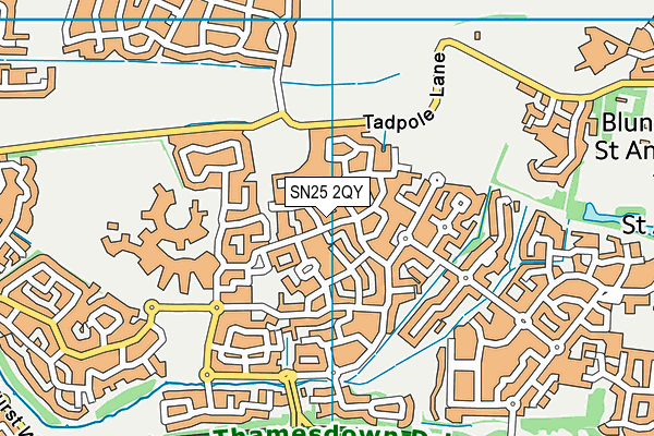 SN25 2QY map - OS VectorMap District (Ordnance Survey) SN25 2QY map - OS VectorMap District (Ordnance Survey)