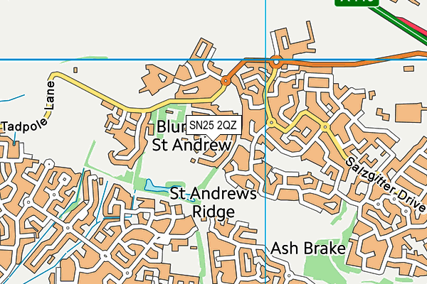 SN25 2QZ map - OS VectorMap District (Ordnance Survey) SN25 2QZ map - OS VectorMap District (Ordnance Survey)