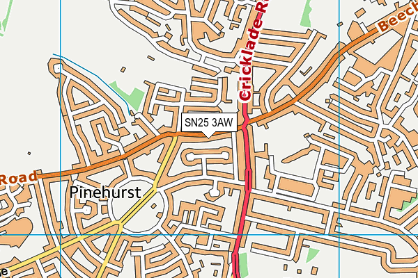 SN25 3AW map - OS VectorMap District (Ordnance Survey) SN25 3AW map - OS VectorMap District (Ordnance Survey)