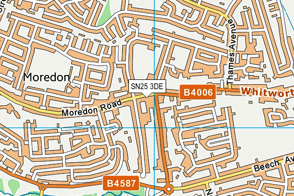 SN25 3DE map - OS VectorMap District (Ordnance Survey) SN25 3DE map - OS VectorMap District (Ordnance Survey)