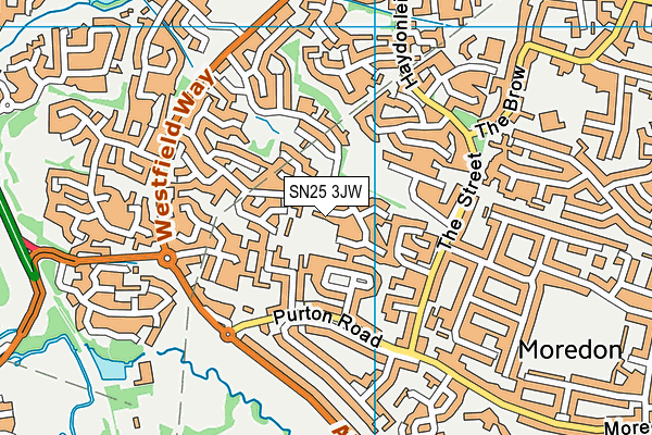 SN25 3JW map - OS VectorMap District (Ordnance Survey) SN25 3JW map - OS VectorMap District (Ordnance Survey)