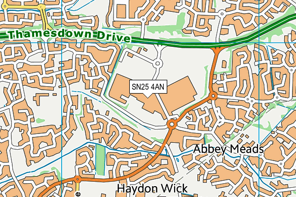 SN25 4AN map - OS VectorMap District (Ordnance Survey) SN25 4AN map - OS VectorMap District (Ordnance Survey)