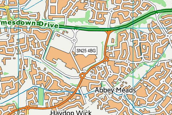 SN25 4BG map - OS VectorMap District (Ordnance Survey) SN25 4BG map - OS VectorMap District (Ordnance Survey)