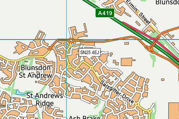 SN25 4EJ map - OS VectorMap District (Ordnance Survey) SN25 4EJ map - OS VectorMap District (Ordnance Survey)