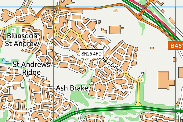 SN25 4FD map - OS VectorMap District (Ordnance Survey) SN25 4FD map - OS VectorMap District (Ordnance Survey)