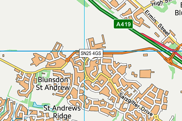 SN25 4GS map - OS VectorMap District (Ordnance Survey) SN25 4GS map - OS VectorMap District (Ordnance Survey)