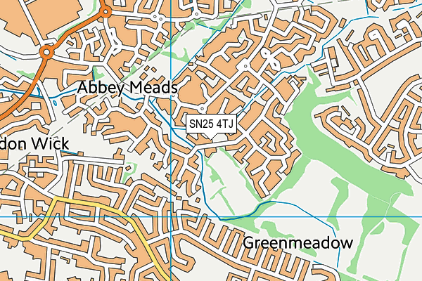 SN25 4TJ map - OS VectorMap District (Ordnance Survey) SN25 4TJ map - OS VectorMap District (Ordnance Survey)