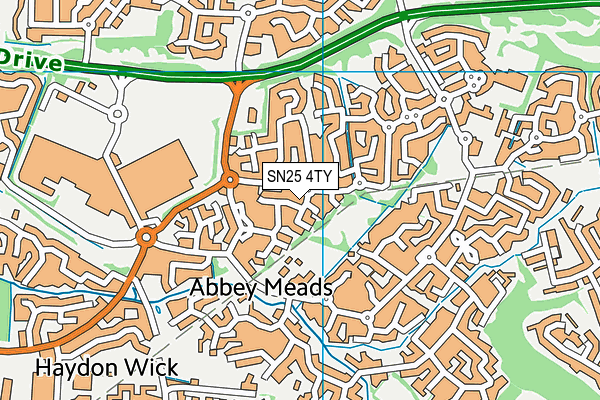 SN25 4TY map - OS VectorMap District (Ordnance Survey) SN25 4TY map - OS VectorMap District (Ordnance Survey)