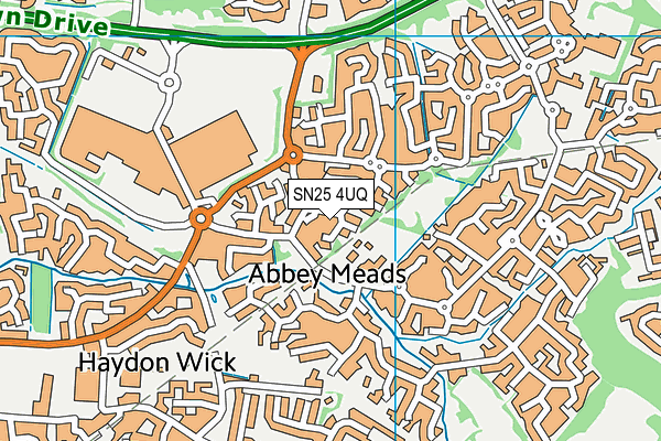 SN25 4UQ map - OS VectorMap District (Ordnance Survey) SN25 4UQ map - OS VectorMap District (Ordnance Survey)