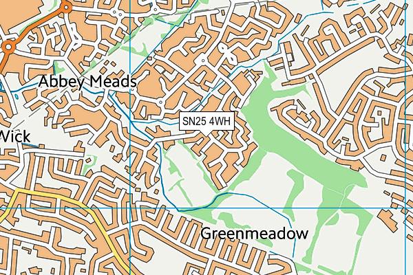 SN25 4WH map - OS VectorMap District (Ordnance Survey) SN25 4WH map - OS VectorMap District (Ordnance Survey)