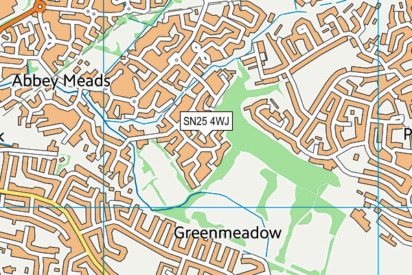 SN25 4WJ map - OS VectorMap District (Ordnance Survey) SN25 4WJ map - OS VectorMap District (Ordnance Survey)
