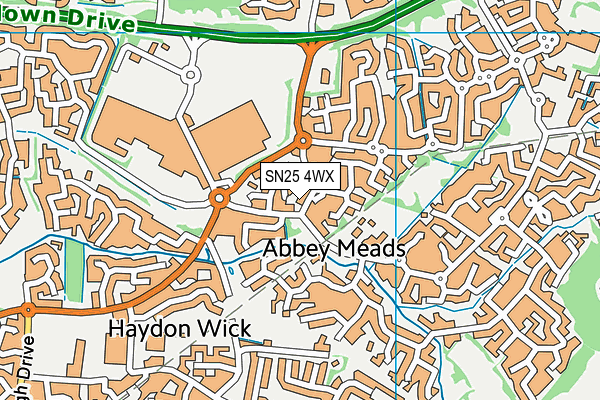 SN25 4WX map - OS VectorMap District (Ordnance Survey) SN25 4WX map - OS VectorMap District (Ordnance Survey)