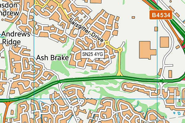 SN25 4YG map - OS VectorMap District (Ordnance Survey)
