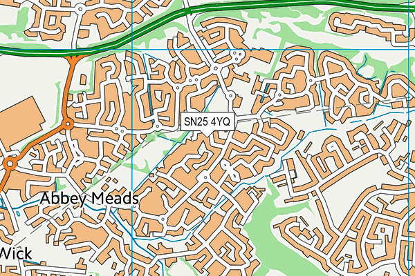 SN25 4YQ map - OS VectorMap District (Ordnance Survey) SN25 4YQ map - OS VectorMap District (Ordnance Survey)