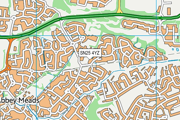 SN25 4YZ map - OS VectorMap District (Ordnance Survey) SN25 4YZ map - OS VectorMap District (Ordnance Survey)