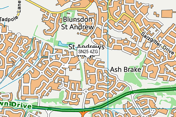 SN25 4ZG map - OS VectorMap District (Ordnance Survey)