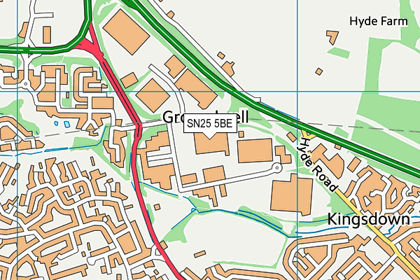 SN25 5BE map - OS VectorMap District (Ordnance Survey) SN25 5BE map - OS VectorMap District (Ordnance Survey)