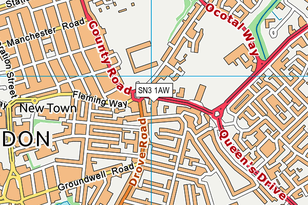 SN3 1AW map - OS VectorMap District (Ordnance Survey) SN3 1AW map - OS VectorMap District (Ordnance Survey)