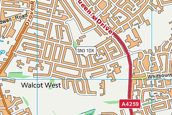 SN3 1DX map - OS VectorMap District (Ordnance Survey) SN3 1DX map - OS VectorMap District (Ordnance Survey)