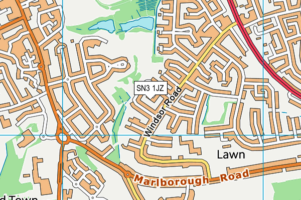 SN3 1JZ map - OS VectorMap District (Ordnance Survey) SN3 1JZ map - OS VectorMap District (Ordnance Survey)