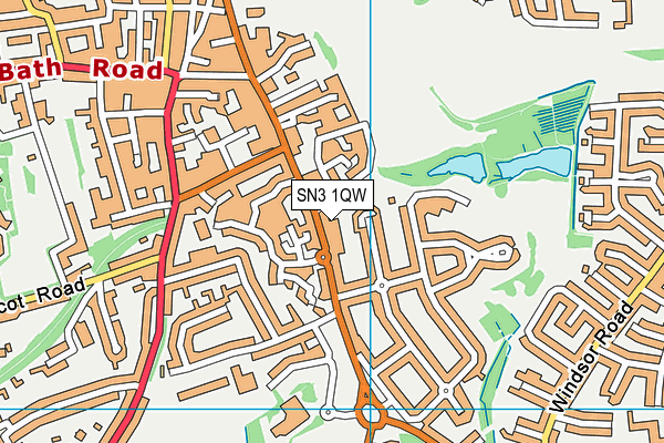 SN3 1QW map - OS VectorMap District (Ordnance Survey) SN3 1QW map - OS VectorMap District (Ordnance Survey)