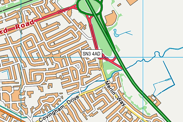 SN3 4AD map - OS VectorMap District (Ordnance Survey) SN3 4AD map - OS VectorMap District (Ordnance Survey)