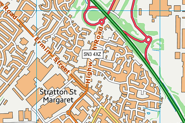 SN3 4XZ map - OS VectorMap District (Ordnance Survey) SN3 4XZ map - OS VectorMap District (Ordnance Survey)