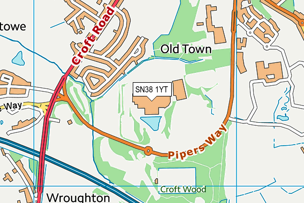 SN38 1YT map - OS VectorMap District (Ordnance Survey) SN38 1YT map - OS VectorMap District (Ordnance Survey)