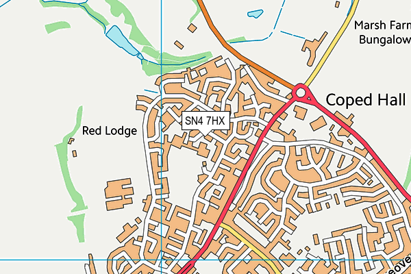 SN4 7HX map - OS VectorMap District (Ordnance Survey) SN4 7HX map - OS VectorMap District (Ordnance Survey)