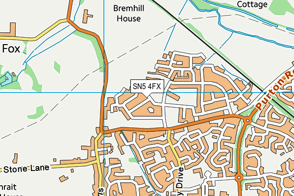 SN5 4FX map - OS VectorMap District (Ordnance Survey)