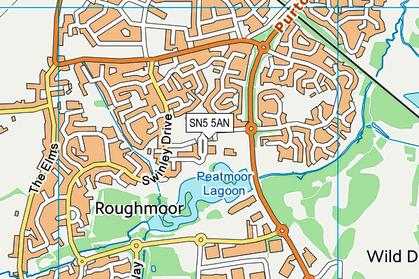 SN5 5AN map - OS VectorMap District (Ordnance Survey)