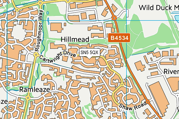 SN5 5QX map - OS VectorMap District (Ordnance Survey)