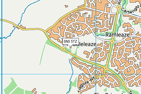 SN5 5TZ map - OS VectorMap District (Ordnance Survey) SN5 5TZ map - OS VectorMap District (Ordnance Survey)