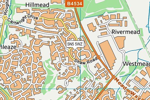 SN5 5WZ map - OS VectorMap District (Ordnance Survey) SN5 5WZ map - OS VectorMap District (Ordnance Survey)
