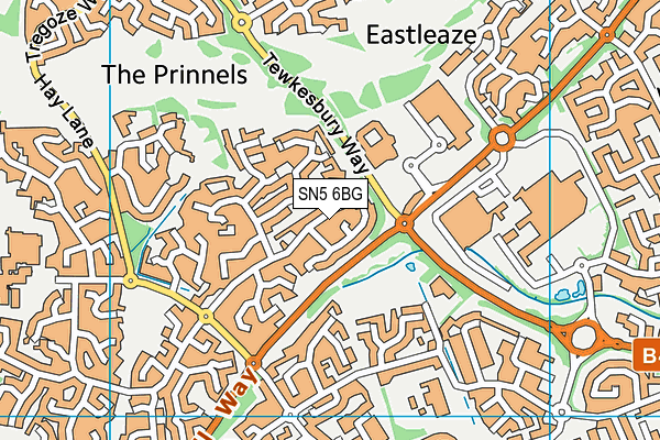 SN5 6BG map - OS VectorMap District (Ordnance Survey)