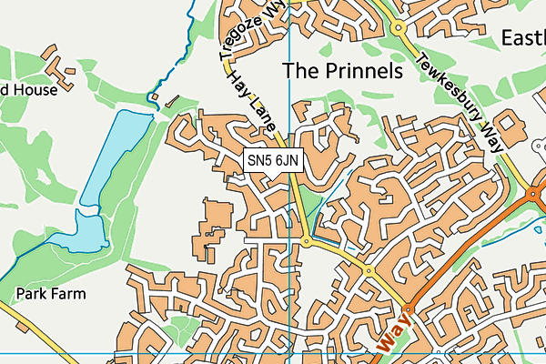 SN5 6JN map - OS VectorMap District (Ordnance Survey) SN5 6JN map - OS VectorMap District (Ordnance Survey)