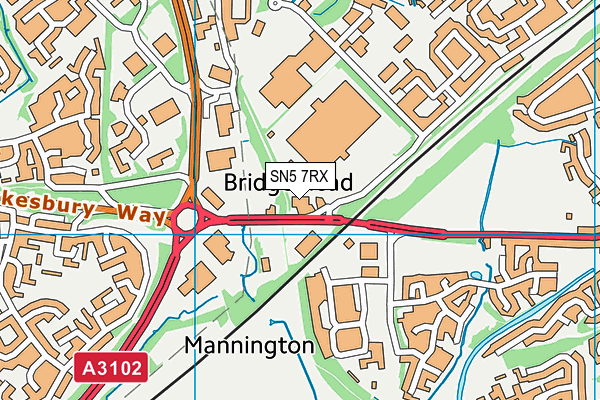 SN5 7RX map - OS VectorMap District (Ordnance Survey) SN5 7RX map - OS VectorMap District (Ordnance Survey)