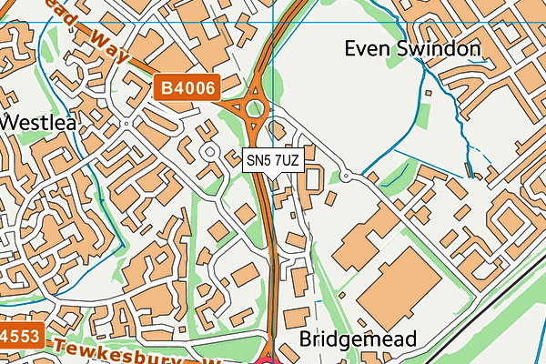 SN5 7UZ map - OS VectorMap District (Ordnance Survey) SN5 7UZ map - OS VectorMap District (Ordnance Survey)