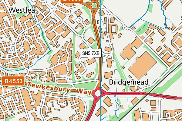 SN5 7XB map - OS VectorMap District (Ordnance Survey) SN5 7XB map - OS VectorMap District (Ordnance Survey)