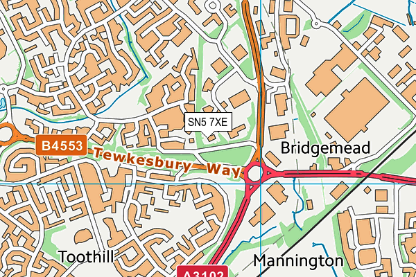SN5 7XE map - OS VectorMap District (Ordnance Survey) SN5 7XE map - OS VectorMap District (Ordnance Survey)
