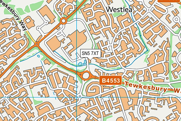 SN5 7XT map - OS VectorMap District (Ordnance Survey) SN5 7XT map - OS VectorMap District (Ordnance Survey)