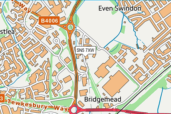 SN5 7XW map - OS VectorMap District (Ordnance Survey) SN5 7XW map - OS VectorMap District (Ordnance Survey)