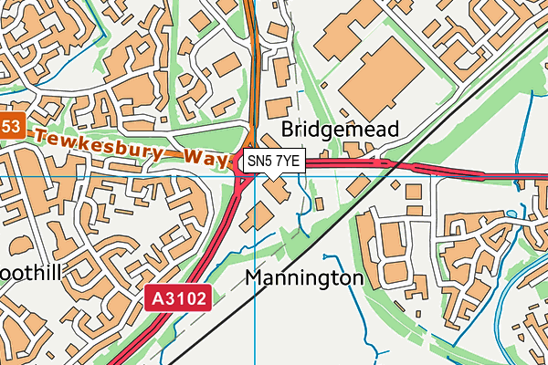 SN5 7YE map - OS VectorMap District (Ordnance Survey) SN5 7YE map - OS VectorMap District (Ordnance Survey)