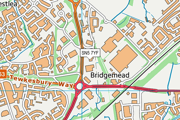 SN5 7YF map - OS VectorMap District (Ordnance Survey) SN5 7YF map - OS VectorMap District (Ordnance Survey)
