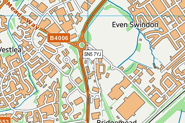 SN5 7YJ map - OS VectorMap District (Ordnance Survey) SN5 7YJ map - OS VectorMap District (Ordnance Survey)