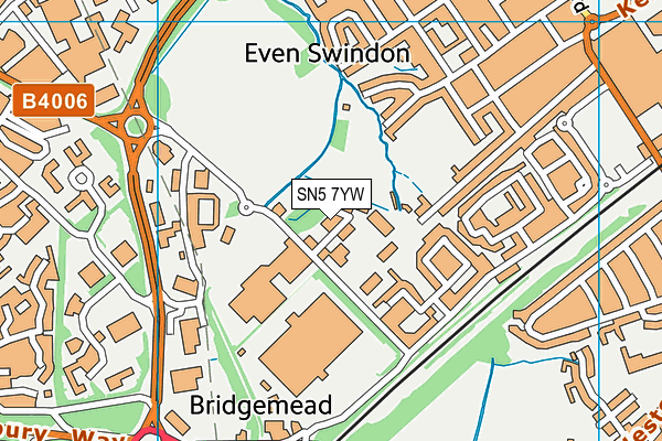 SN5 7YW map - OS VectorMap District (Ordnance Survey) SN5 7YW map - OS VectorMap District (Ordnance Survey)