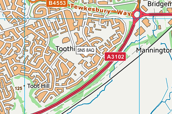 SN5 8AQ map - OS VectorMap District (Ordnance Survey) SN5 8AQ map - OS VectorMap District (Ordnance Survey)