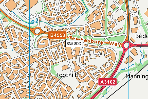 SN5 8DD map - OS VectorMap District (Ordnance Survey)