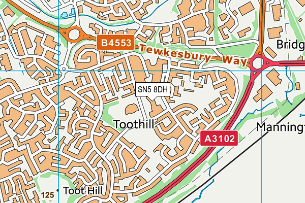 SN5 8DH map - OS VectorMap District (Ordnance Survey) SN5 8DH map - OS VectorMap District (Ordnance Survey)